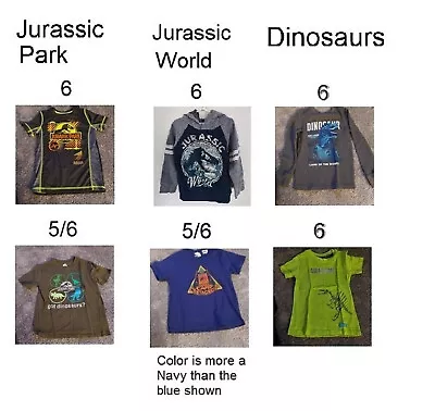 Buy Dino Lot Of 6 - SZ 6 Graphic Hoodie & Shirts , Jurassic World And Park - 2 Dino • 19.75£