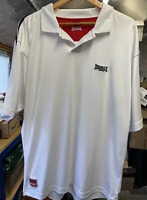 Buy Mens XXL 2XL Lonsdale White S/S Short Sleeve Poly Cotton Polo Shirt T-Shirt • 6.99£
