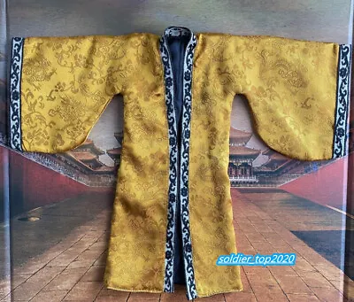 Buy 1:6 Ancient Emperor Style Golden Wide Sleeved Robe Fit 12'' Male Soldier Body • 34.01£