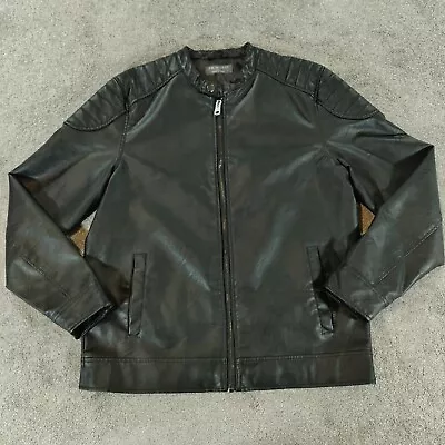 Buy Primark Jacket Mens Size L Black Faux Leather Coat Bomber Biker Lined Punk Rock • 24.97£