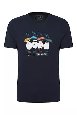 Buy Mountain Warehouse Men's T-Shirt Great British Weather Graphic Print Organic Tee • 16.99£