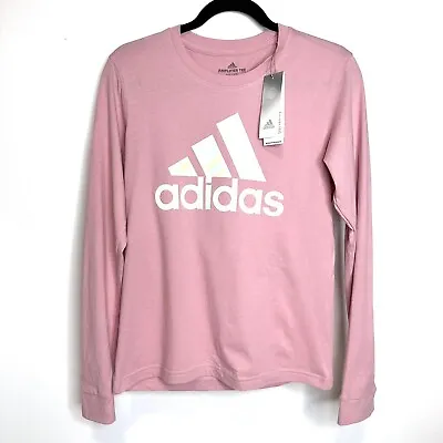 Buy Adidas Amplifier Long Sleeve Tee Camo Wonder Mauve Pink 100% Cotton Womens Sz XS • 17.36£