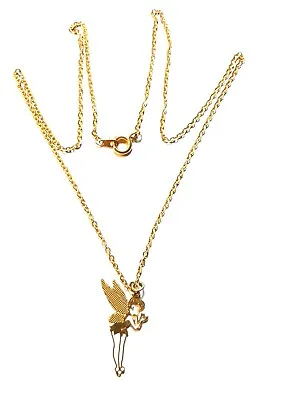 Buy Disney Gold Tinkerbelle Fairy Tale Girls Pendent Peter Pan Dainty Necklace  • 11.71£