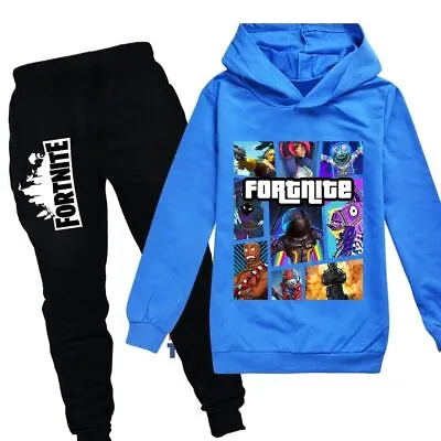 Buy Kids Boys Fortnite Casual Jumper Outfit Hoodie+Pants Suit Long Sleeve Tracksuit~ • 21.59£