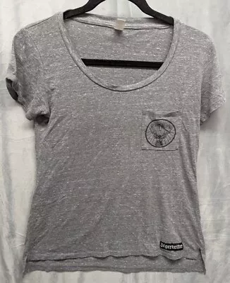 Buy Jagermeister Women Gray Round Neck Logo Pocket Soft T Shirt Medium. • 16.10£