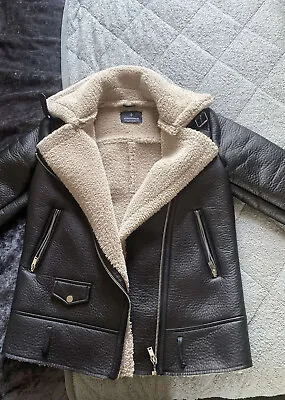 Buy Ladies Black Leather Jacket Size 8 • 50£