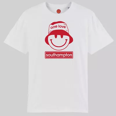 Buy One Love Smiley White Organic Cotton T-shirt For Fans Of Southampton Gift • 22.99£