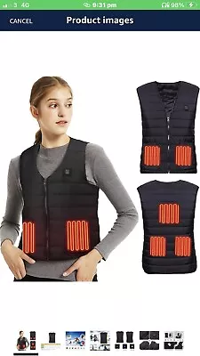 Buy Electric Heated Vest USB Heating Jacket Thermal Gilet Winter Warmer Men Women • 4.99£