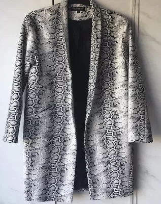 Buy Womens “miss Selfridge” Snake Print Long Coat/jacket Fully Lined Size 12 • 8.50£