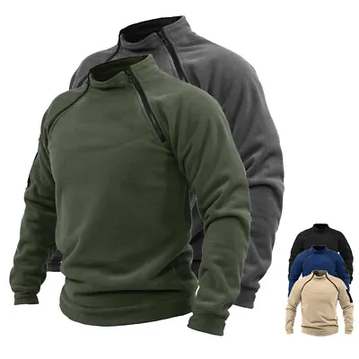 Buy Men Casual Tactical Fleece Jacket Army Hoodie Security Hoody Combat Warm Jumper • 12.87£