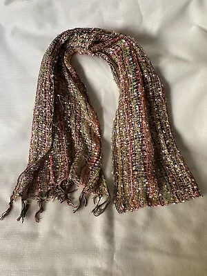 Buy Ladies Scarf - Cool Trade Winds Accessories – Iridescent Pink/Green Mix Woven • 6.50£