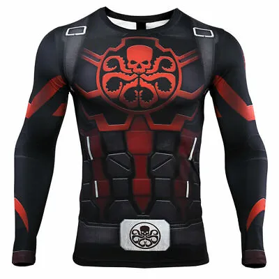 Buy Avengers Endgame Hydra T-Shirts Cosplay Agents Of Shield Compression T-Shirts • 15.60£