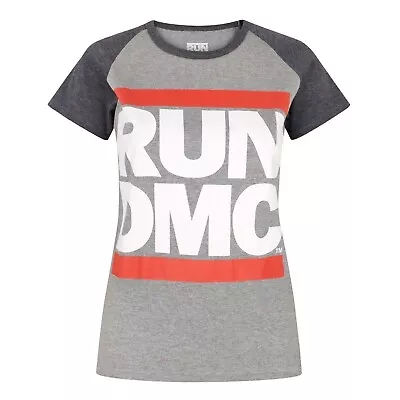 Buy Run DMC Womens/Ladies Logo Raglan T-Shirt NS4706 • 15.81£