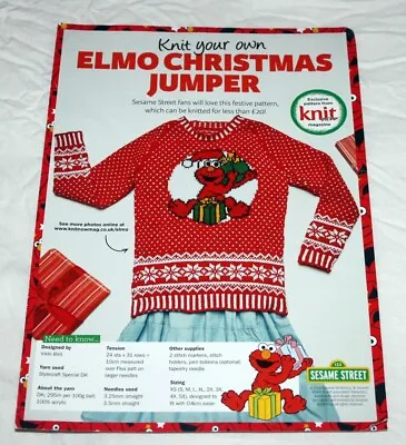 Buy Elmo Christmas Jumper Sesame Street. Knitting Pattern  Sizes 6 To 34-36. Used • 1.50£
