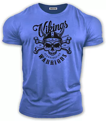 Buy Men's Short Sleeved T-Shirt Viking Bebak In The Gym NEW Breathable Cotton • 18.99£