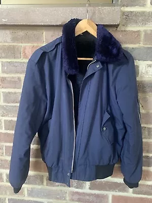 Buy Cool 60s 70s Blue Vintage Cotton Men’s Bomber Jacket 38/40 • 35£