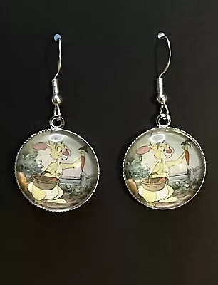 Buy Handmade Silver 925 Rabbit Earrings Winnie The Pooh Jewellery Cartoon Gift • 7.95£