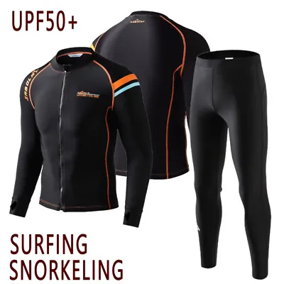 Buy Men Swimsuit T-shirt/Pants UV Protection Rash Guard Long Sleeve Surfing Wetsuit • 21.74£