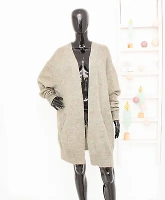 Buy ACNE STUDIOS Raya Cardigan Kidmohair Wool Open Long Sweater Oversized S • 84.95£