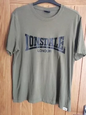 Buy Mens Lonsdale T-shirt SIZE LARGE.. OLIVE GREEN.. EX CONDITION  • 8.99£