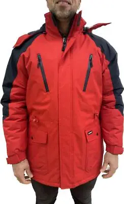 Buy Mens Semi Fleece Lined  Winter Waterproof Breathable Coat Jacket Size M To 6XL, • 44.85£
