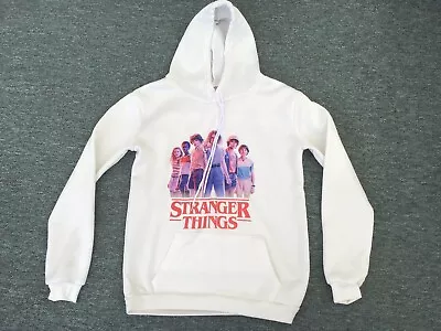Buy White Hoodie With Stranger Things  On The Front. Girls Size XS. Not Official. • 2.99£