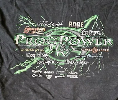 Buy Prog Power USA 2003 Nightwish Rage Evergrey Symphony X Event T Shirt Size XL • 69.99£