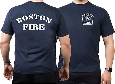 Buy Navy T-Shirt, Boston Fire Dept., Workshirt • 24.09£