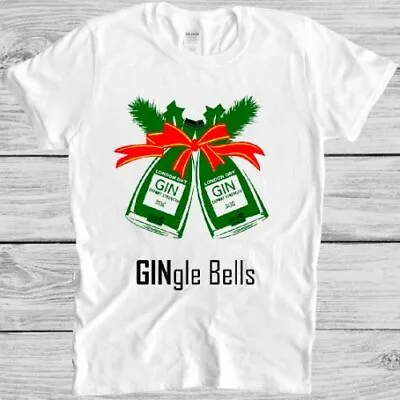 Buy Gin Christmas T Shirt Gingle Bells Xmas Funny Gift Tee M218 • 6.35£