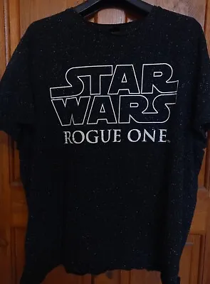 Buy Star Wars Rogue One Logo T Shirt Tee Top I Black & Flecked Stars I Mens - 3XL! • 9.95£