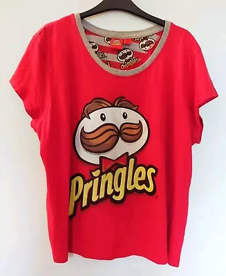 Buy Pringles Chips Snack Red T-Shirt Women's Mustache Man Bowtie Size 18-20 • 7.99£