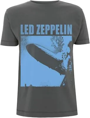 Buy Officially Licensed Led Zeppelin LZ1 Blue Cover Mens Charcoal T Shirt Led Zep • 14.50£