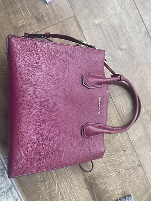 Buy Michael Kors Medium Tote Burgundy Leather Bag. With Dust Jacket • 30£