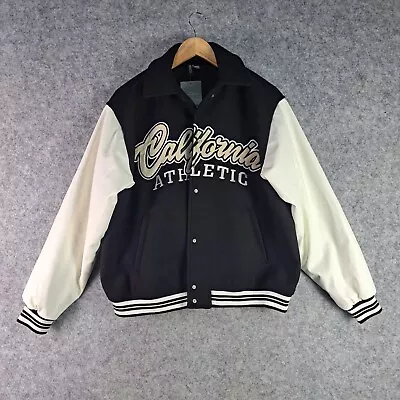 Buy H&M Divided Jacket Mens Small Black Varsity Bomber California Athletic NEW 5468 • 23.54£