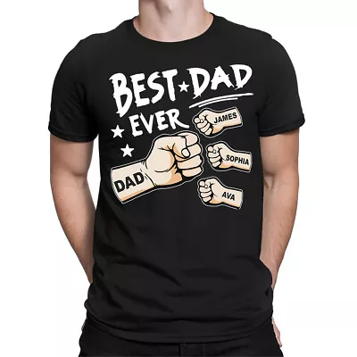Buy Personalised Best Dad Ever Fathers Day T Shirt Birthday Novelty Gift Tee #V#FD • 13.49£