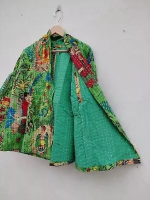 Buy Kantha Quilted Kimono Women Wear Vintage Coat Festival Fashion Hand Made Jacket • 42.10£