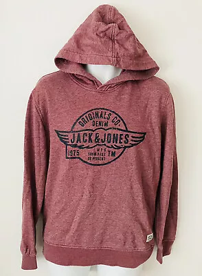 Buy JACK & JONES Graphic Hoodie Jumper Medium M Long Sleeve Pullover Top • 5.99£