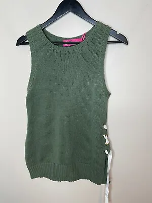 Buy Macbeth Collection By Margaret Josephs Size XS Green Knit Sleeveless Shirt • 18.89£