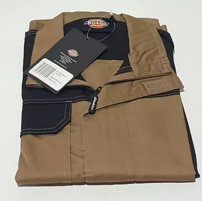 Buy Dickies Mens Everyday Workwear Utility Jacket Tan Black Full Zip Pockets, Small • 18.50£
