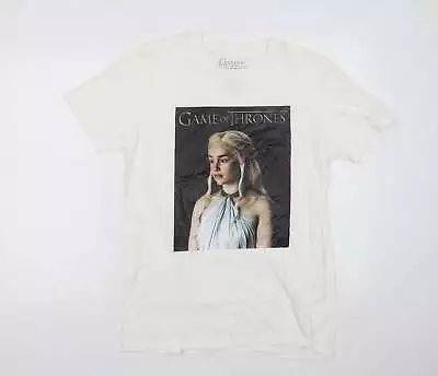 Buy HBO Game Of Thrones Mens White Cotton T-Shirt Size M Crew Neck - Daenerys • 6£