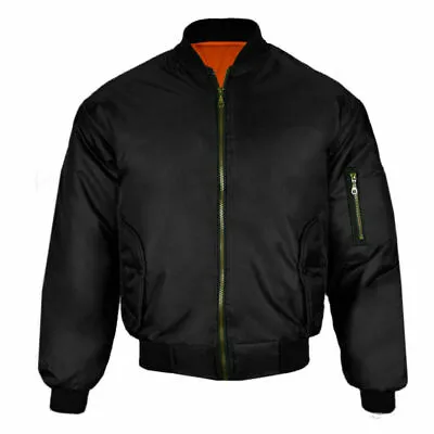 Buy MA1 Mens Classic Bomber Jacket Military Air Force Style Padded Biker Jacket S 5X • 19.99£