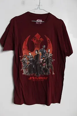 Buy Star Wars Rogue One Mens T-Shirt Maroon - Size Medium M (A22) • 8.99£