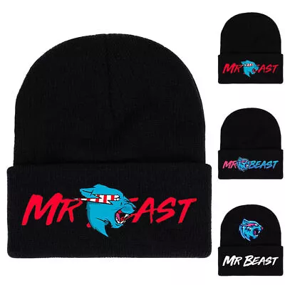 Buy Unisex Women Men Cartoon Mr Beast Beanie Hat Youtuber Merch Knitted Hip Hop Cap。 • 9.59£