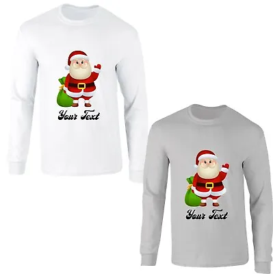 Buy Personalised Merry Christmas Santa Jumper Day Customise Your Text Elf Xmas Top • 17.99£