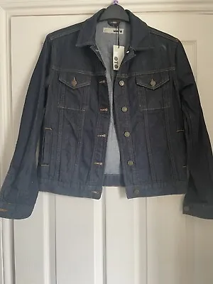 Buy Topshop Ladies Size 8  Denim Jacket Dark Blue. New With Tags • 12.99£