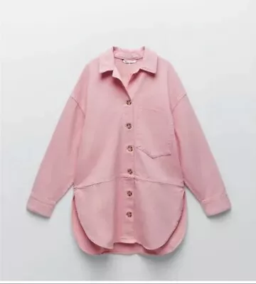 Buy Zara Ladies Pink Denim Oversized Shirt Jacket Size XXL 🌸 Immaculate Condition • 2.89£