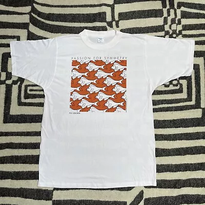 Buy 1990s VINTAGE MC Escher T Shirt White Art Passion For Symmetry 90s • 80£