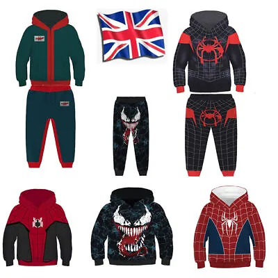 Buy Spiderman Into The Spider Verse Miles Morales Venom Kid Boys Hoodie Jacket Pants • 24.38£