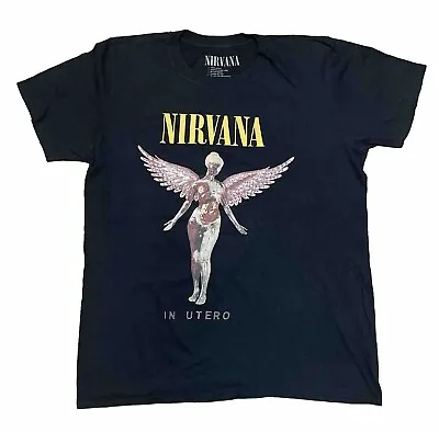 Buy Nirvana T Shirt In Utero Mens American Small Black Cotton Band • 12.82£