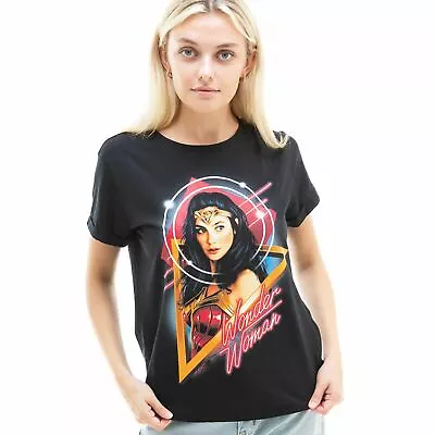 Buy Official DC Comics Ladies Wonder Woman Triangle Fashion T-shirt Black S - XXL • 13.99£